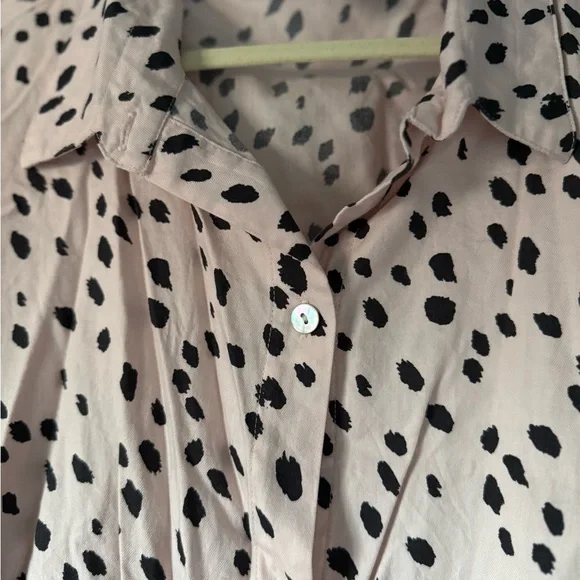 Kendall + Kylie button-down pink animal print shirt blouse cotton modal size M - Picture 4 of 4